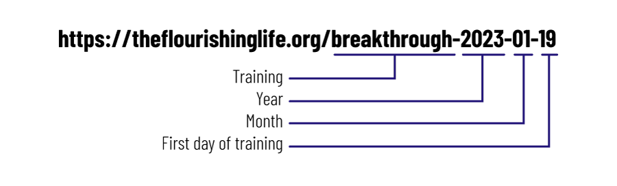 The Flourishing Life Team meeting link structure